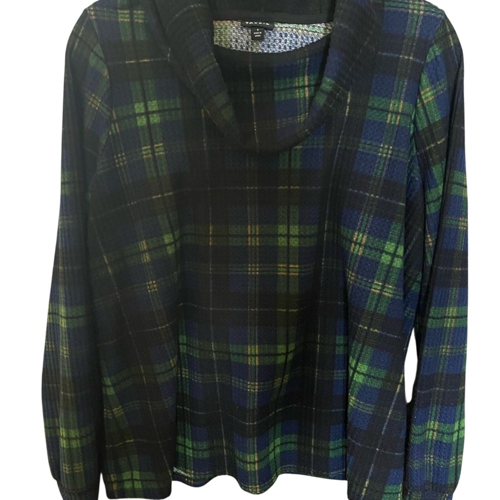 Women's Torrid SZ 1 Cowl Thermal Green/Navy Blue Pattern (Plus Size)